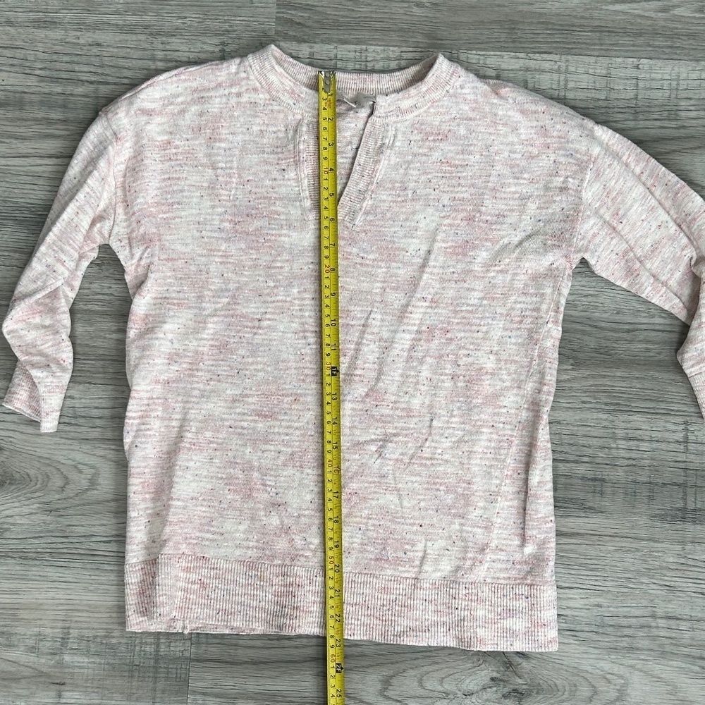 Loft Pale Pink Light Weight Sweater w/3/4 Length arm Sz XSP - Picture 4 of 7